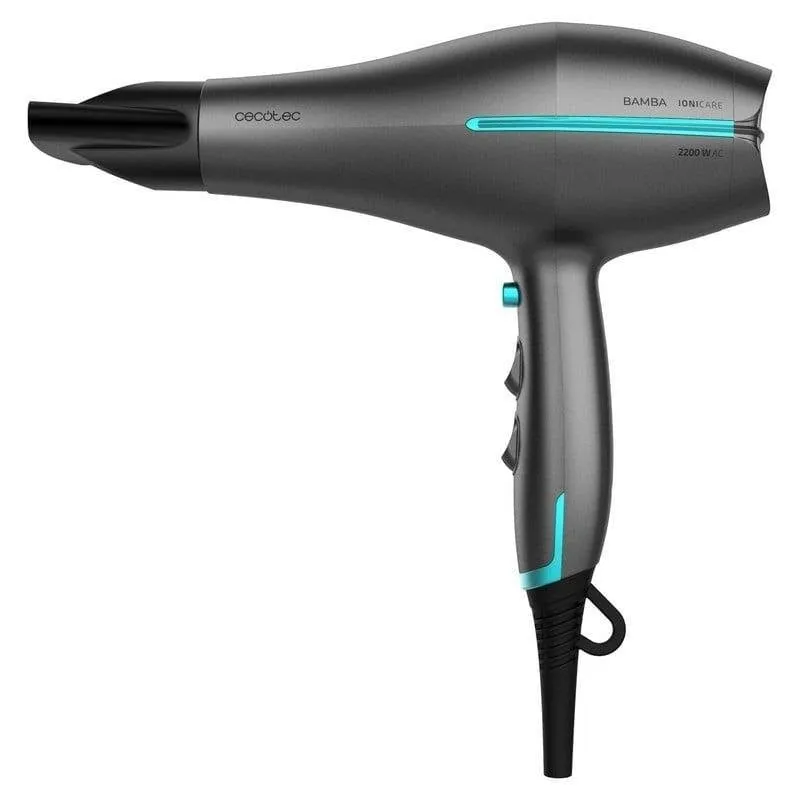 Phon Ionico Professionale Cecotec Bamba IoniCare 5300 Maxi Aura Black 2200W 3 Temperature 2 Velocità Diffusore Accessori Nero - immagine 1