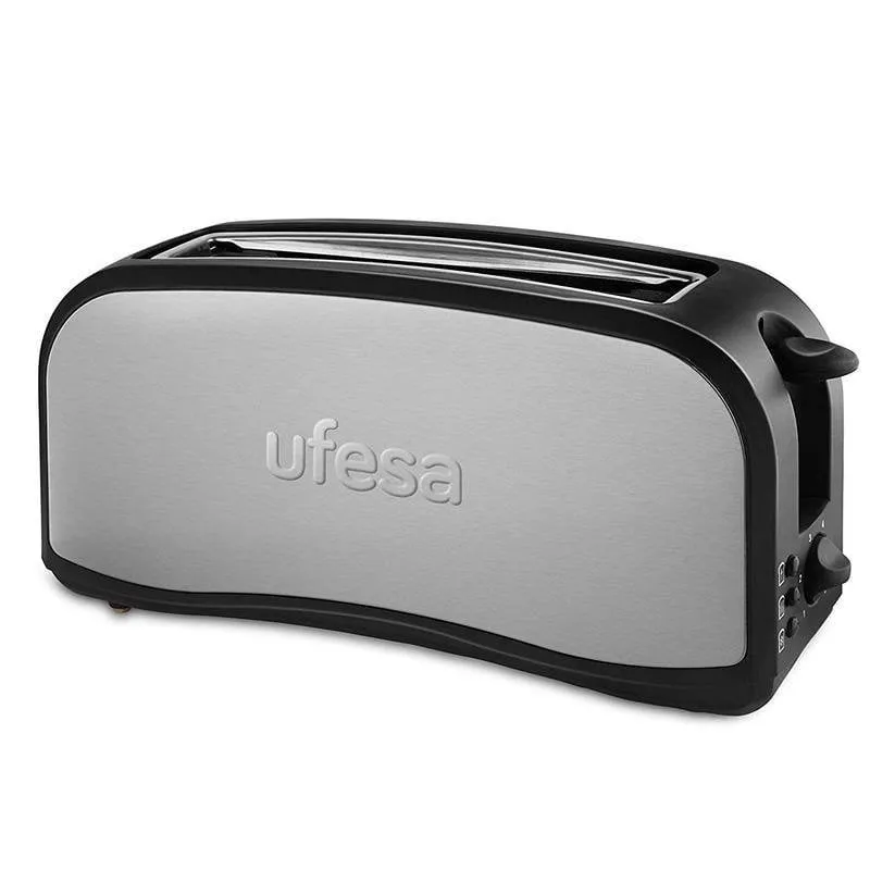 Tostapane Ufesa TT7965 Optima 1 Fessura Lunga 1000 W 6 Livelli Scongelamento Nero/Inox - immagine 1