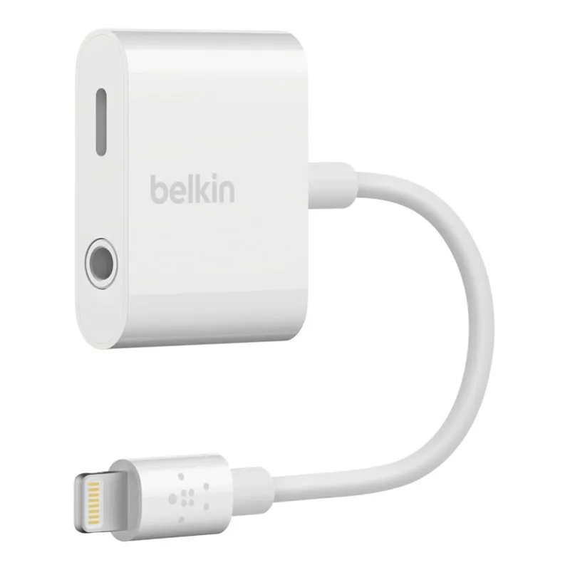 Adattatore audio Belkin RockStar da 3,5 mm + ricarica Lightning Bianco - immagine 1