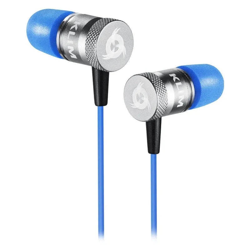 Auricolari Klim Fusion cablati in-ear con schiuma memory, microfono e isolamento acustico, blu - immagine 1