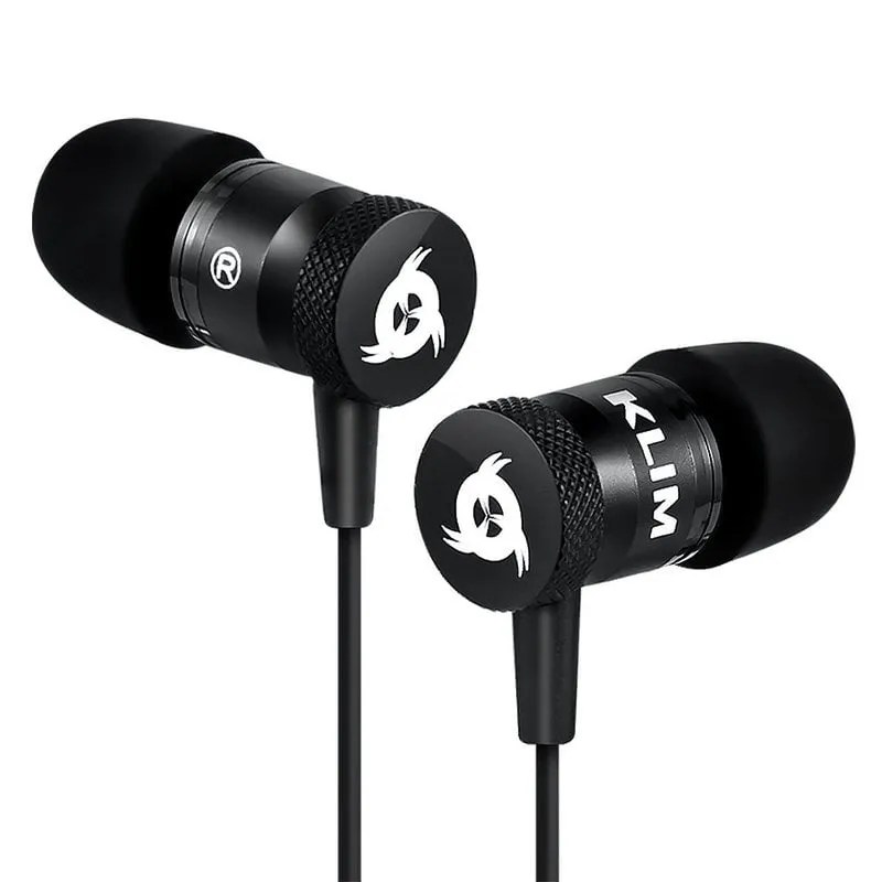 Auricolari Klim Fusion cablati in-ear con microfono, isolamento acustico, memory foam, neri - immagine 1