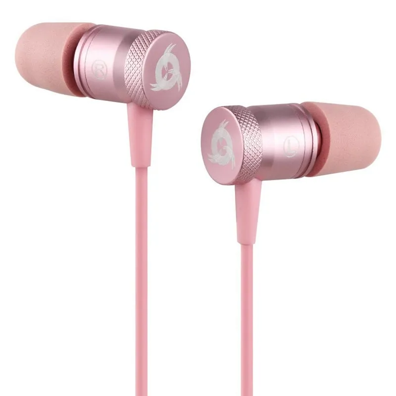 Auricolari Klim Fusion cablati in-ear con memory foam, microfono e controllo volume, rosa - immagine 1