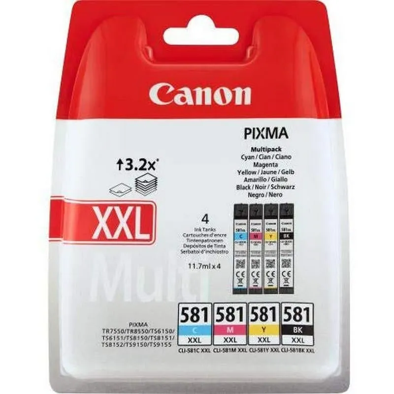 Confezione multipla Canon CLI-581CMYK XXL originale nero/ciano/magenta/giallo - immagine 1