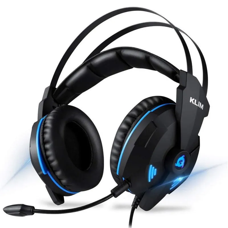 Cuffie KLIM Impact V2 cablate Gaming Surround 7.1 Microfono removibile Nero/Blu - immagine 1