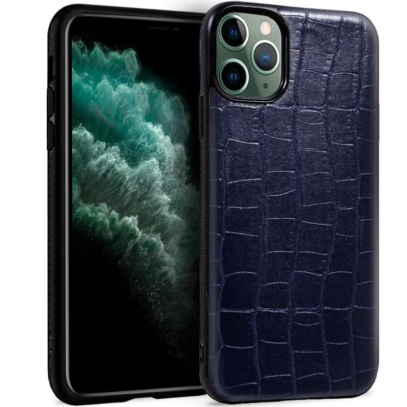 Raffinata custodia in pelle di coccodrillo marino per iPhone 11 Pro Max - immagine 1