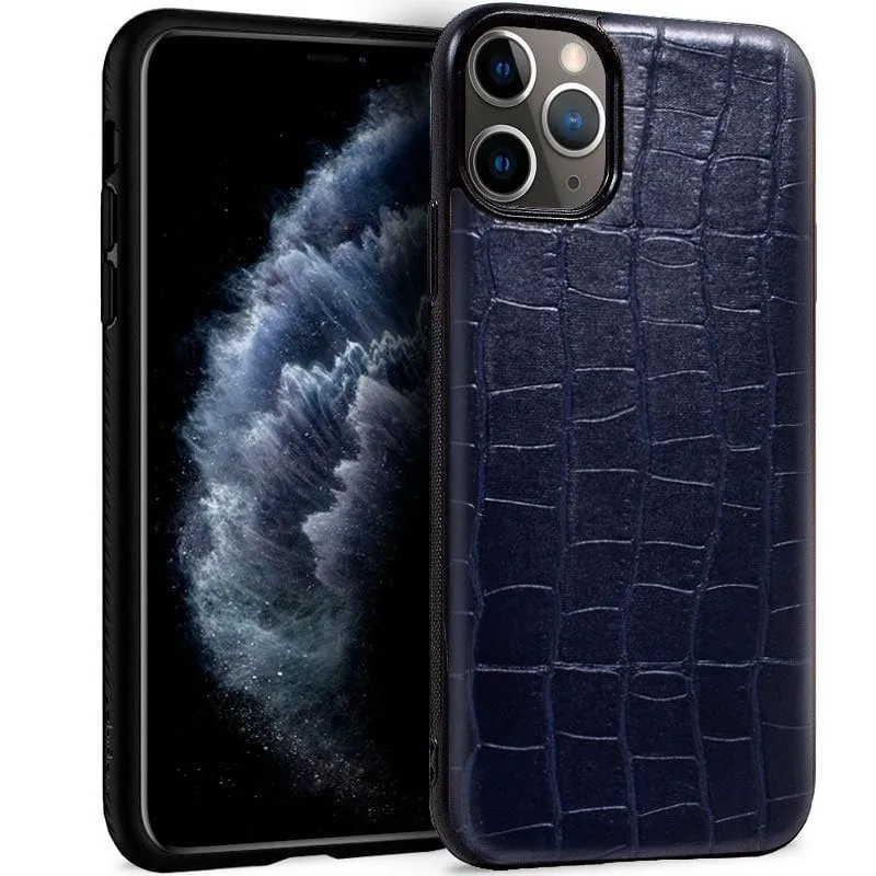 Raffinata custodia in pelle di coccodrillo marino per iPhone 11 Pro - immagine 1