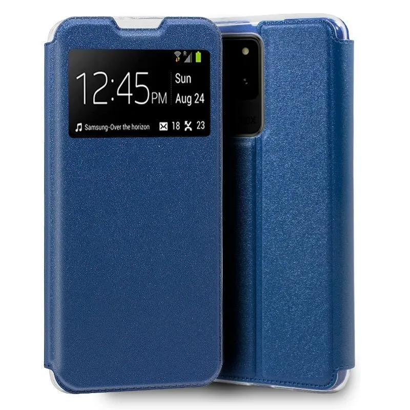 Fantastica custodia Flip Cover blu tinta unita per Samsung Galaxy S20 Ultra - immagine 1