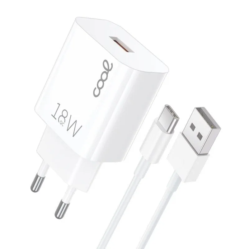 Fantastico caricabatterie di rete universale USB Type-C 3A con ricarica rapida Bianco - immagine 1