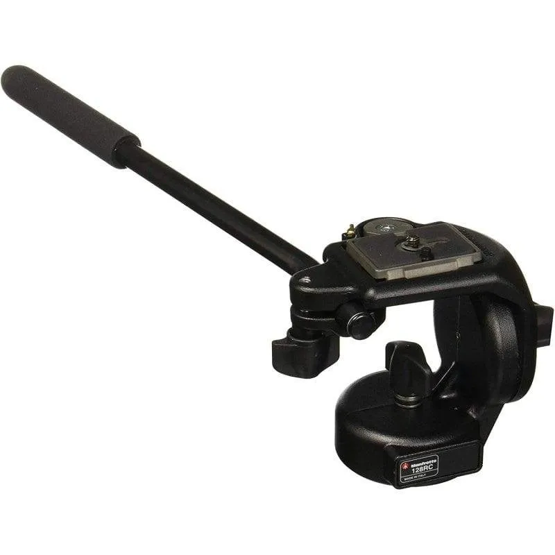 Testa per treppiede Manfrotto 128RC Fluida in Alluminio Base Piana 4kg - immagine 1