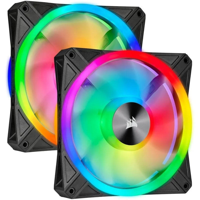 Corsair iCUE QL140 RGB PWM Doppia Ventola con Nodo di Illuminazione Nucleo Nero 140mm - immagine 1