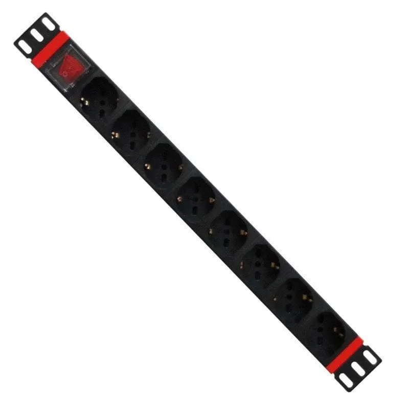 Multipresa WP da 19" con 8 prese Schuko, interruttore on/off, presa UPS - immagine 1