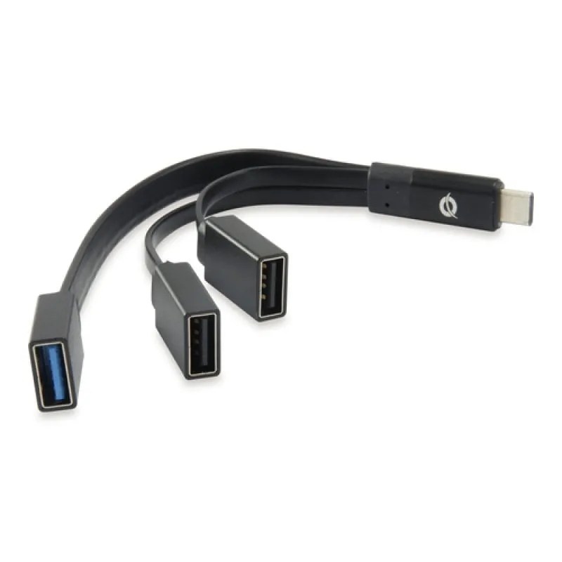 Hub Conceptronic da USB-C a USB 3.0 + 2 USB OTG Nero - immagine 1
