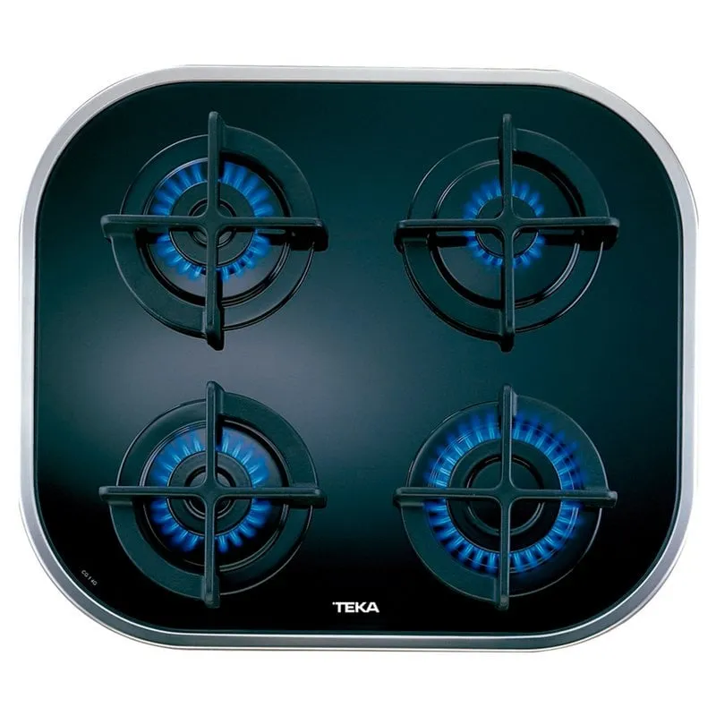 Teka CG.1 4G AI AL Piastra Gas Butano 4 Zone Nero/Acciaio Inox - immagine 1