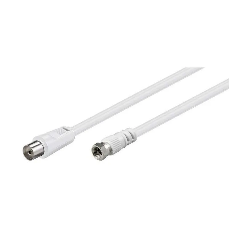 Cavo antenna coassiale Goobay con connettore F femmina/maschio 2,5 m bianco - immagine 1