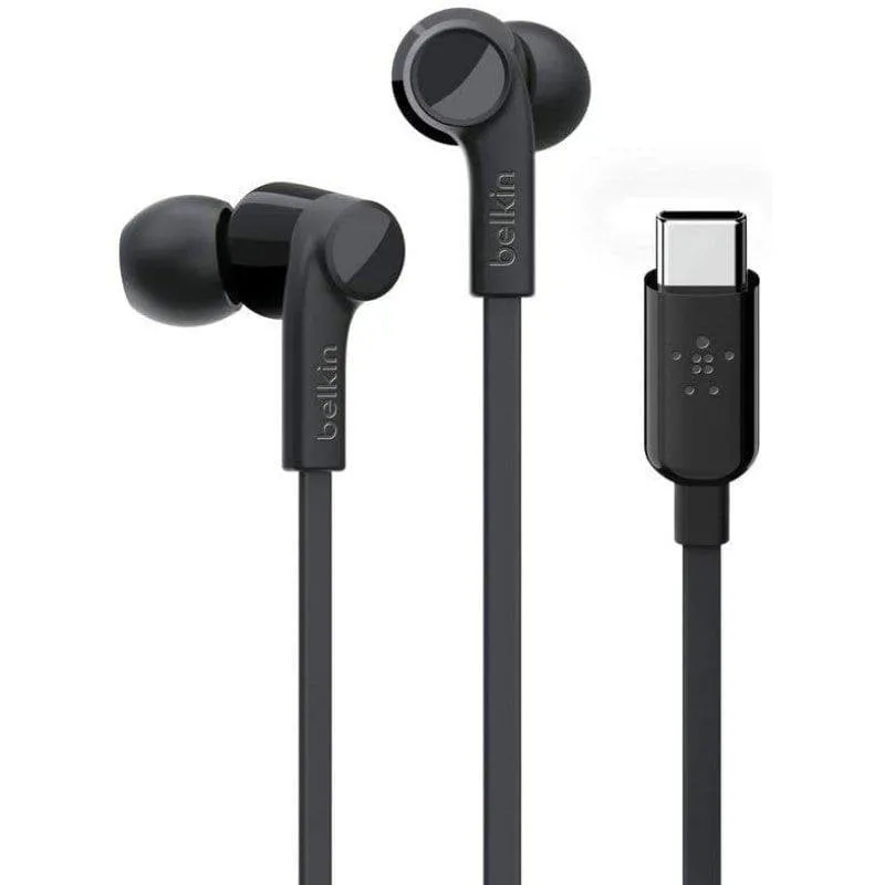 Auricolari Belkin Rockstar con cavo USB-C, microfono con cancellazione rumore, nero - immagine 1