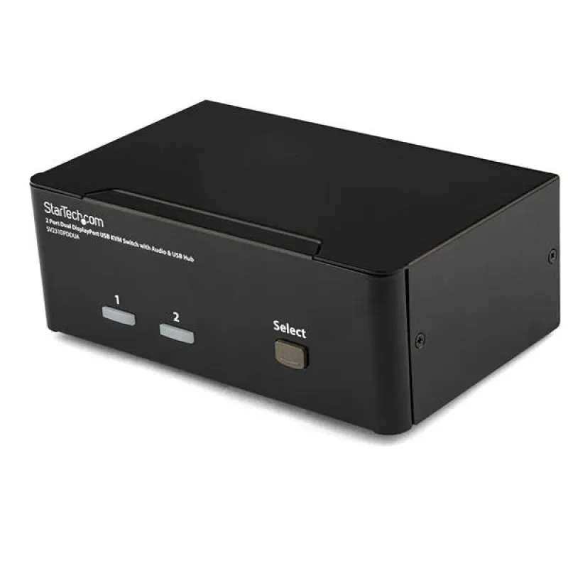 StarTech.com Switch KVM USB doppio DisplayPort 2 porte con audio e hub USB 2.0 - immagine 1