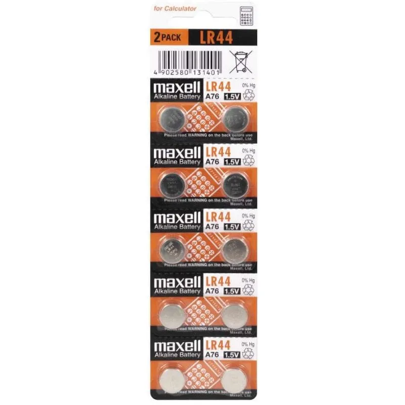 Maxell LR44 Confezione da 10 pile a bottone 1,5 V - immagine 1