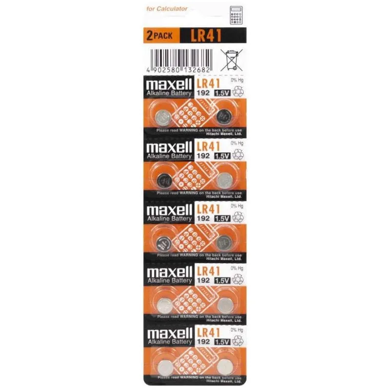 Maxell LR41 Confezione da 10 pile a bottone da 1,5 V - immagine 1