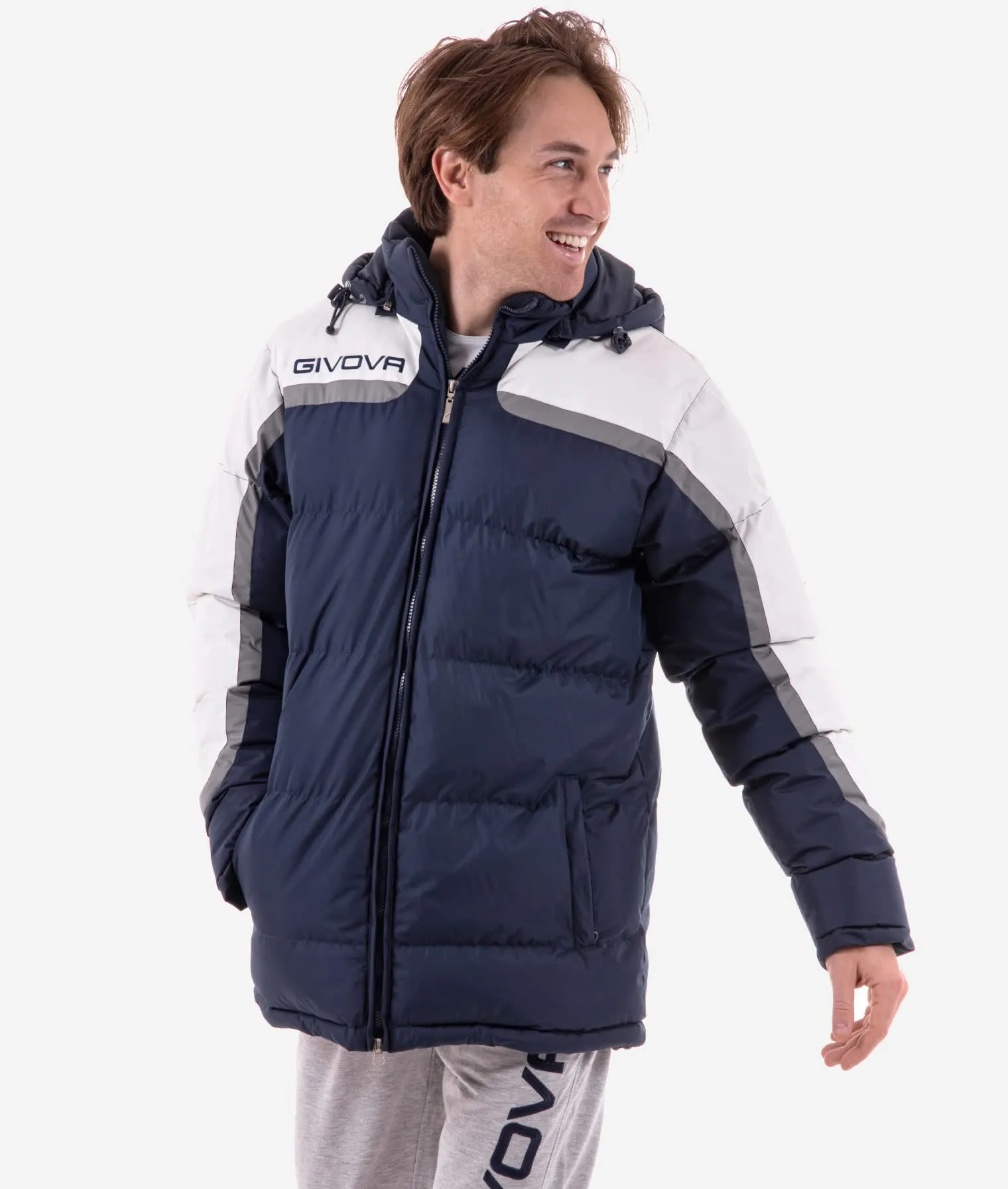 Givova Antartide, Giubbotto Calcio Uomo, Multicolore (Blu/Bianco), XS - immagine 2