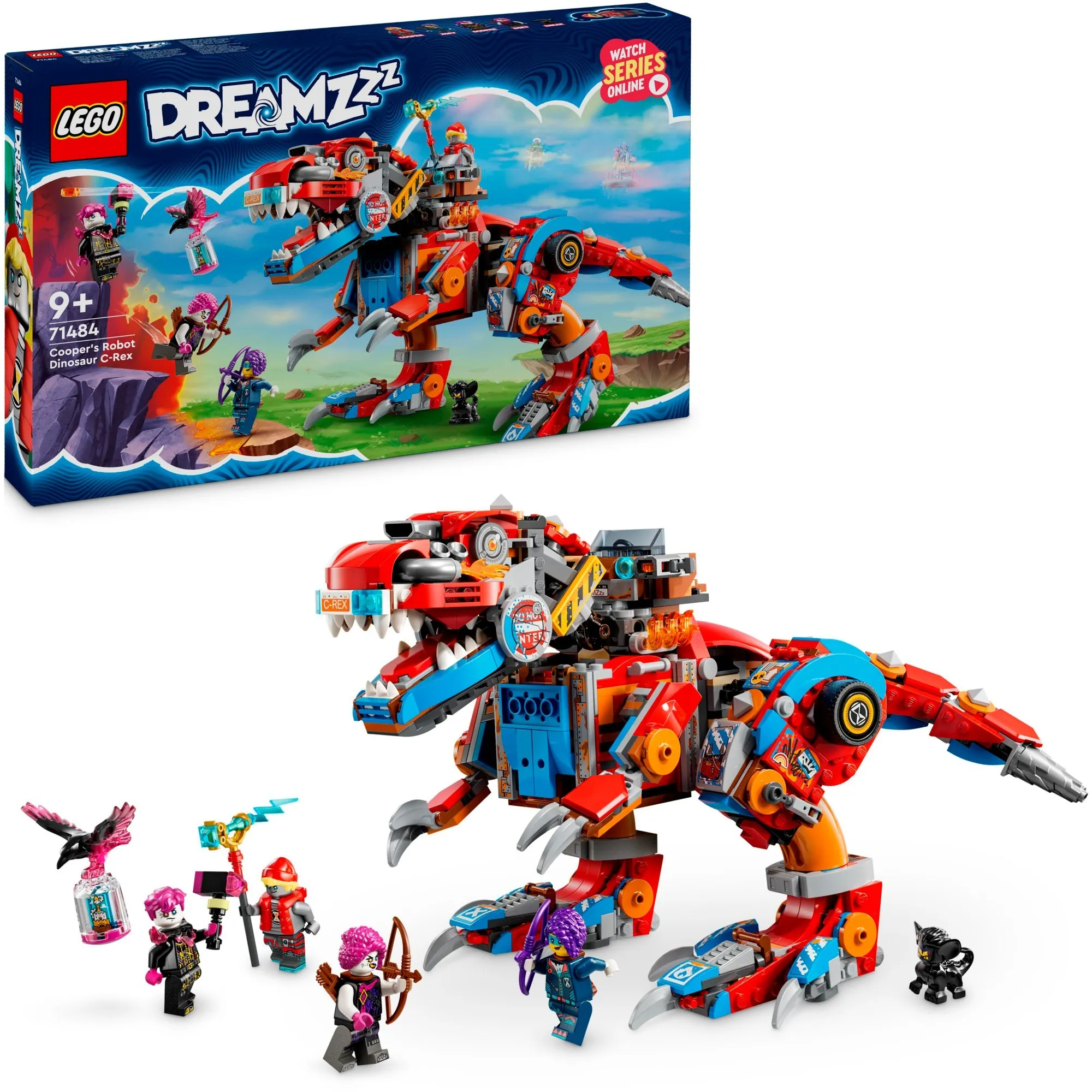 DREAMZzz 71484 Dinosauro Robot C-Rex di Cooper, Action Figure di T.Rex Giocattolo Trasformabile, Giochi per Bambini 9+, Giochi di costruzione - immagine 1