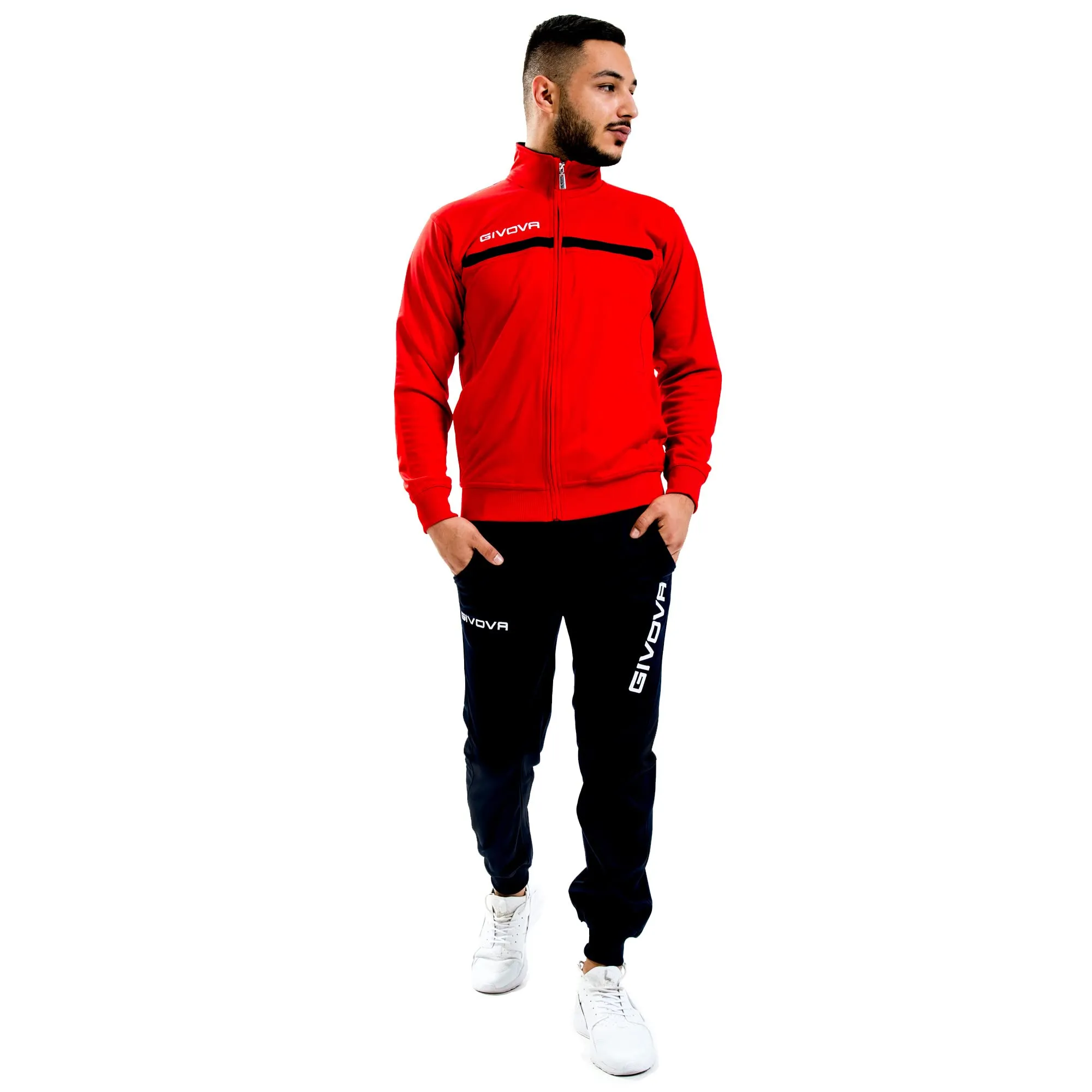 GIVOVA TUTA ONE FULL ZIP POLARFLEECE ROSSO/NERO - immagine 1