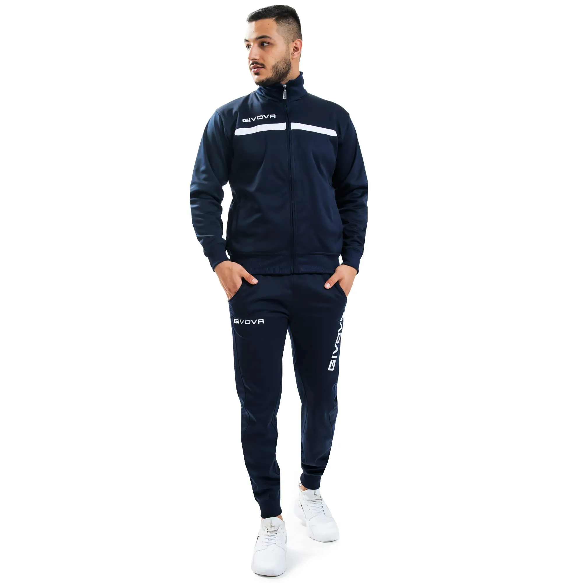 GIVOVA TUTA ONE FULL ZIP POLARFLEECE BLU/BIANCO - immagine 1