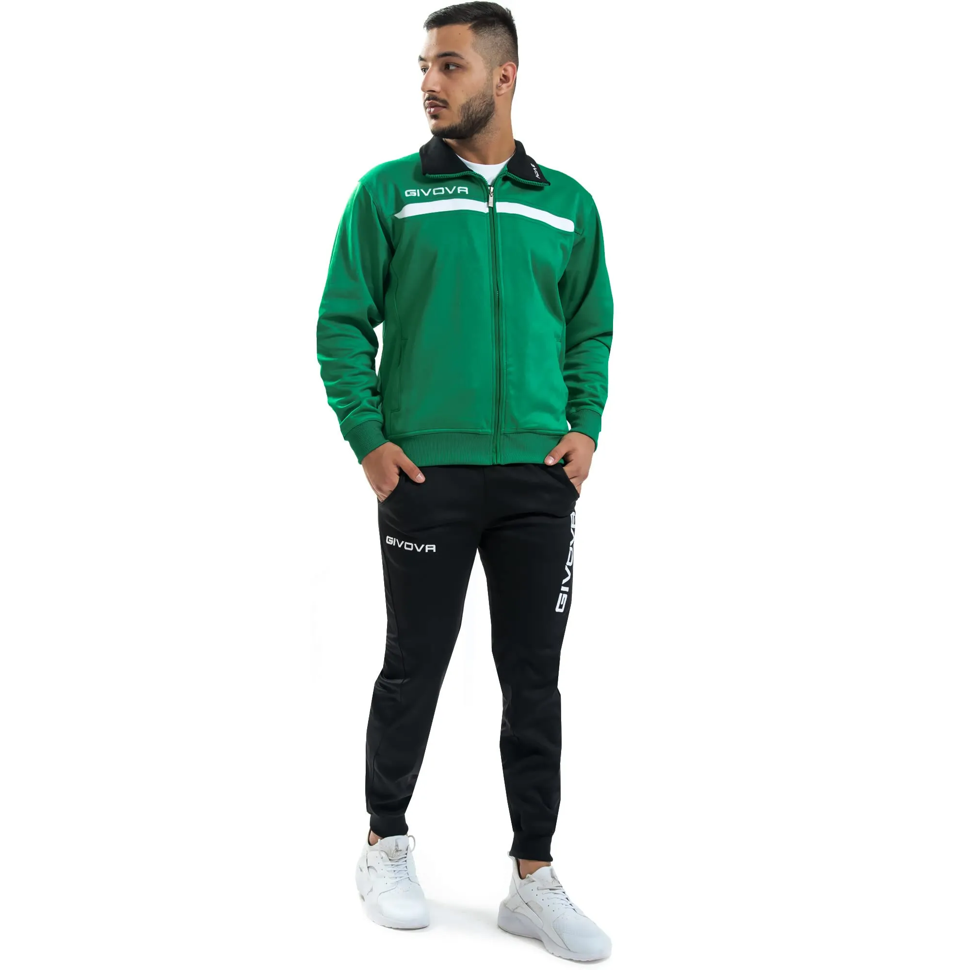 GIVOVA TUTA ONE FULL ZIP POLARFLEECE VERDE/NERO - immagine 1