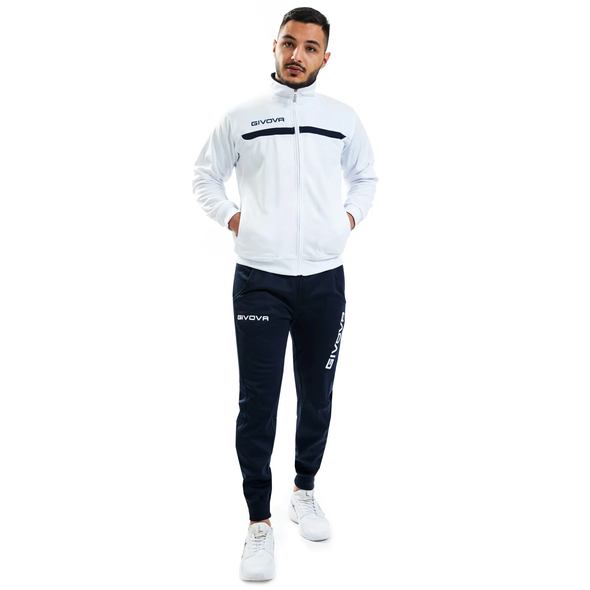 GIVOVA TUTA ONE FULL ZIP POLARFLEECE BIANCO/BLU - immagine 1