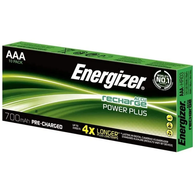 Batterie ricaricabili Energizer Power Plus AAA LR03 1.2V 700mAh 10 unità - immagine 1