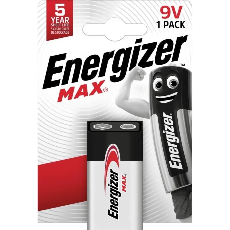 Batteria alcalina Energizer Max 6LR61/6LF22 9V - immagine 1