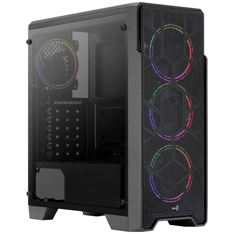 Aerocool Ore USB 3.0 FRGB con finestra in acrilico nero - immagine 1