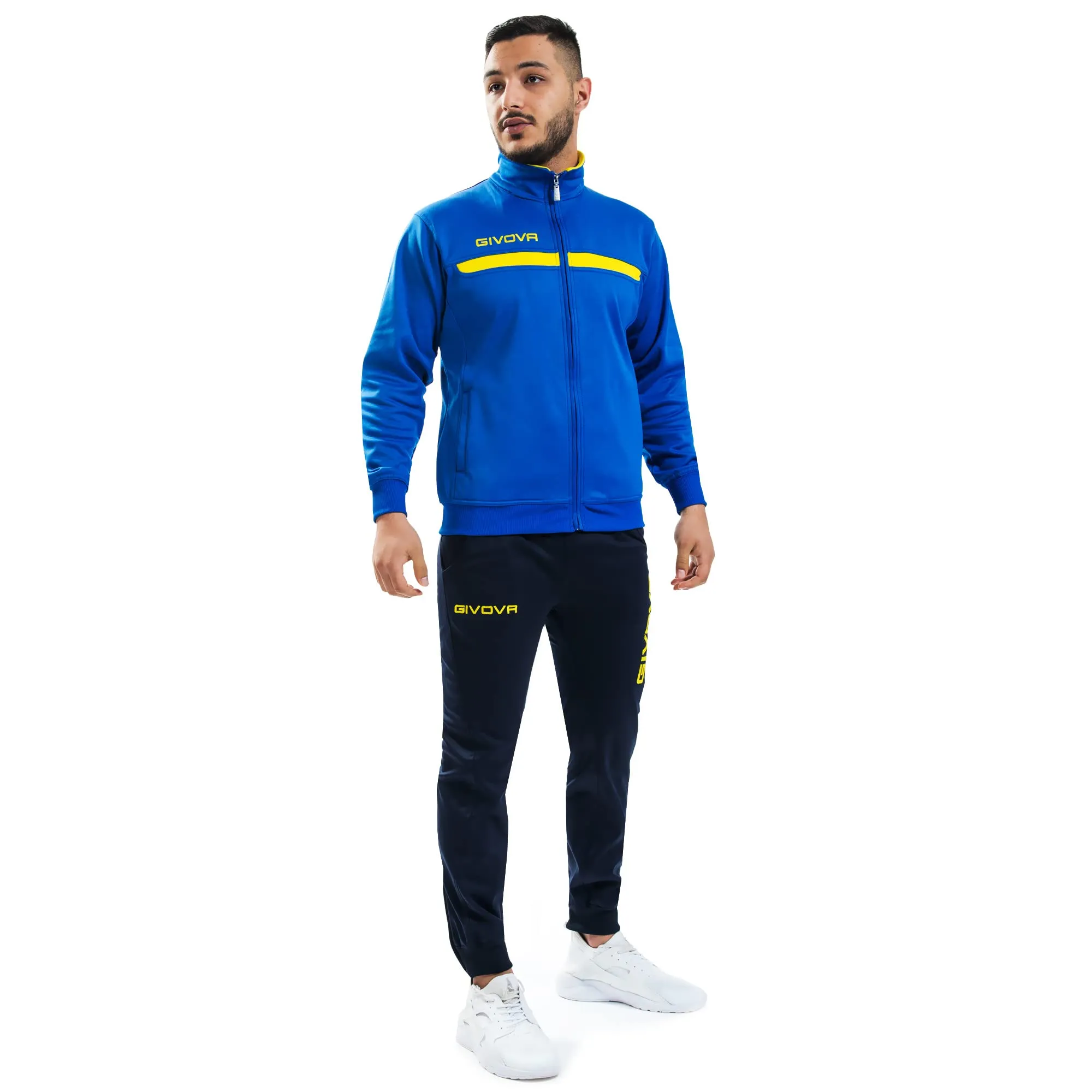 GIVOVA TUTA ONE FULL ZIP POLARFLEECE AZZURRO/GIALLO - immagine 1