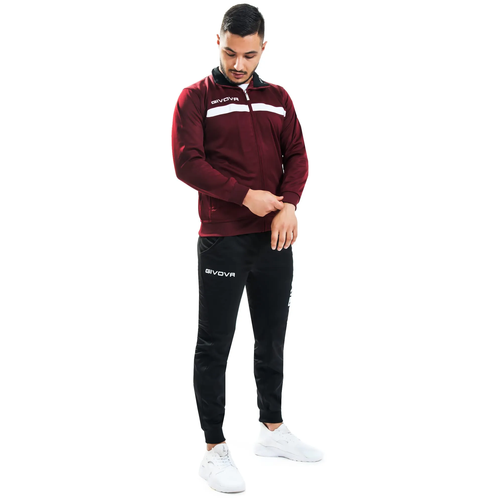 GIVOVA TUTA ONE FULL ZIP POLARFLEECE GRANATA/NERO - immagine 1