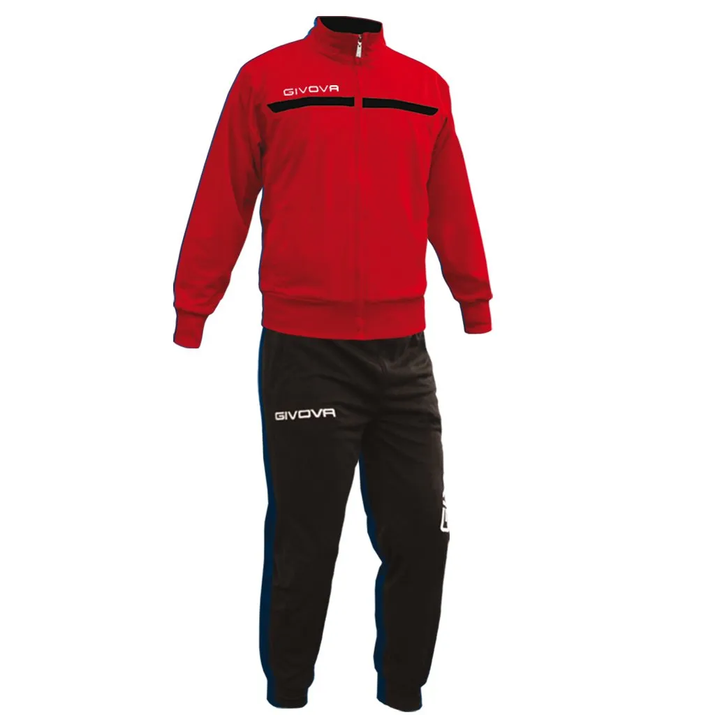 Givova Suit Europa, Tuta Unisex – Adulto, Rosso/Nero, 5XS - immagine 1