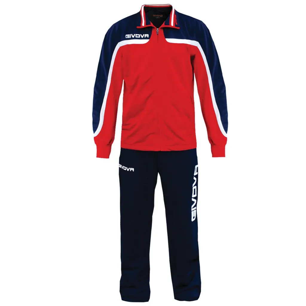 Givova Suit Europa, Tuta Unisex – Adulto, Rosso/Blu, 5XS - immagine 1