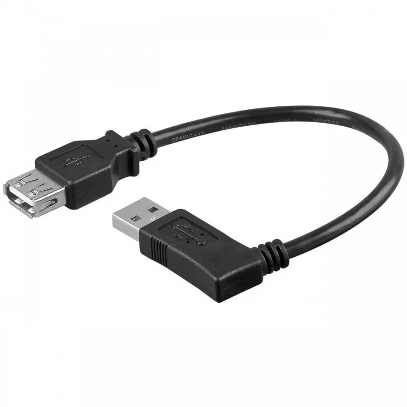 Cavo prolunga angolato Goobay USB 2.0 femmina/maschio 15 cm Nero - immagine 1