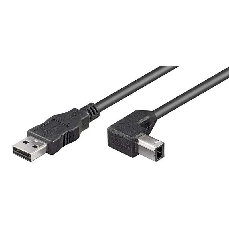 Cavo per stampante angolato Goobay USB 2.0 tipo A/B maschio/maschio 5 m nero - immagine 1