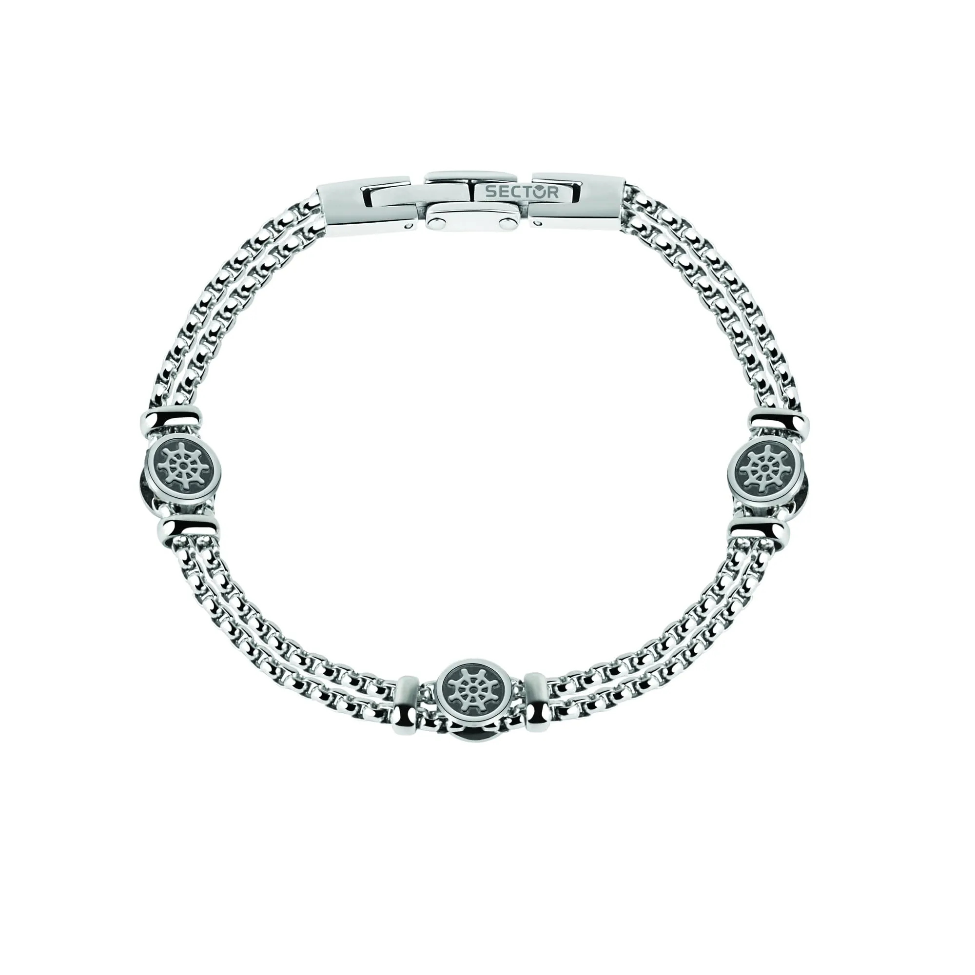 Sector Jewels SADQ34 Bracciale da uomo in acciaio inox inossidabile, 22 cm, senza gemme, 22 centimeters - immagine 1