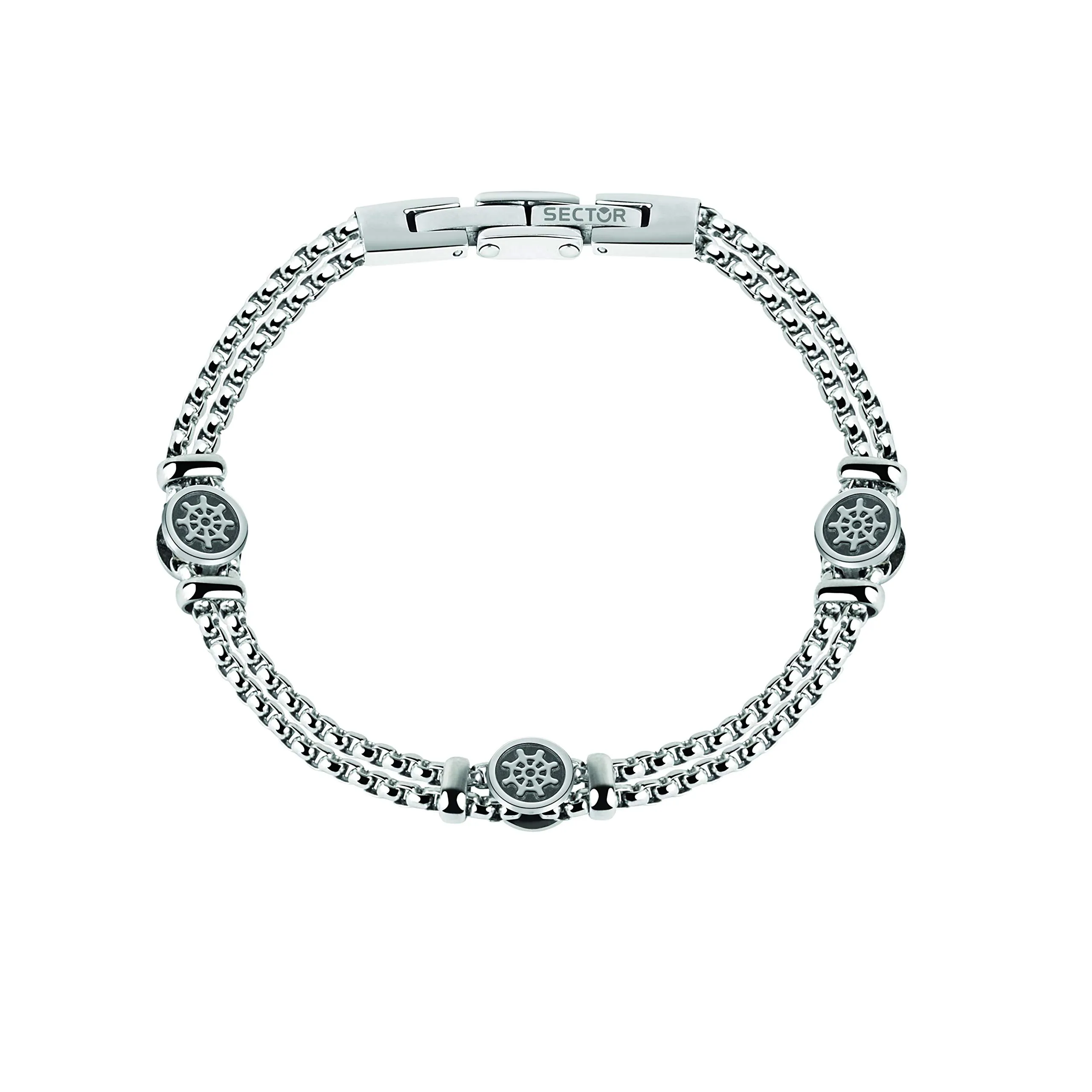 Sector Jewels SADQ34 Bracciale da uomo in acciaio inox inossidabile, 22 cm, senza gemme, 22 centimeters - immagine 2