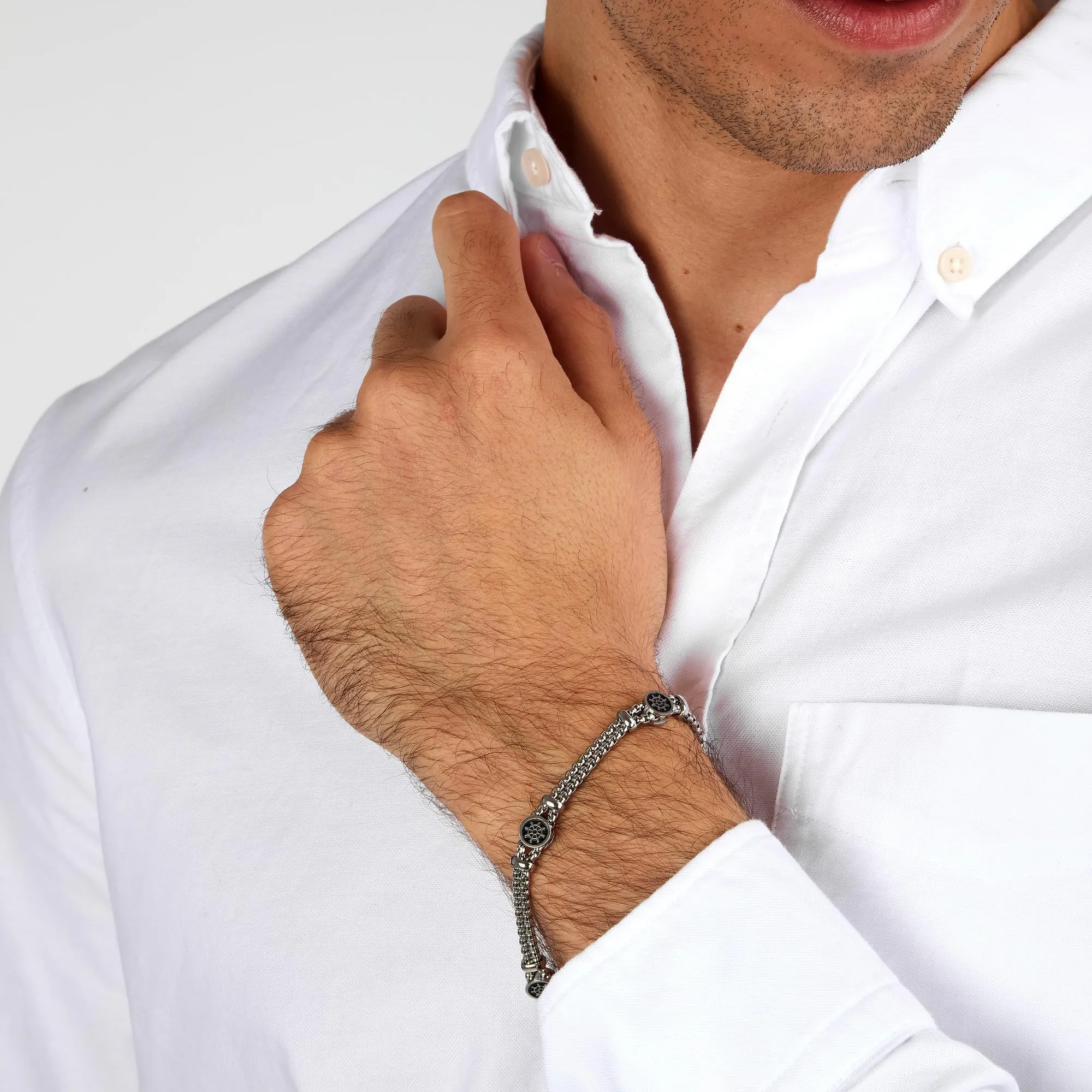 Sector Jewels SADQ34 Bracciale da uomo in acciaio inox inossidabile, 22 cm, senza gemme, 22 centimeters - immagine 4