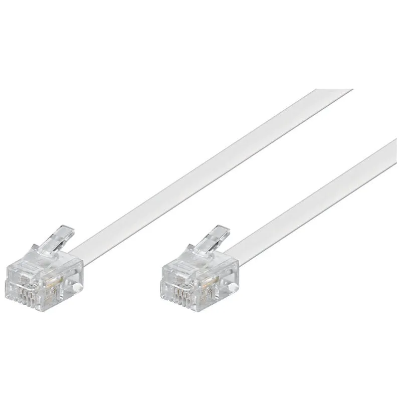 Cavo telefonico Goobay RJ11 6P4C maschio/maschio 15 m Bianco - immagine 1