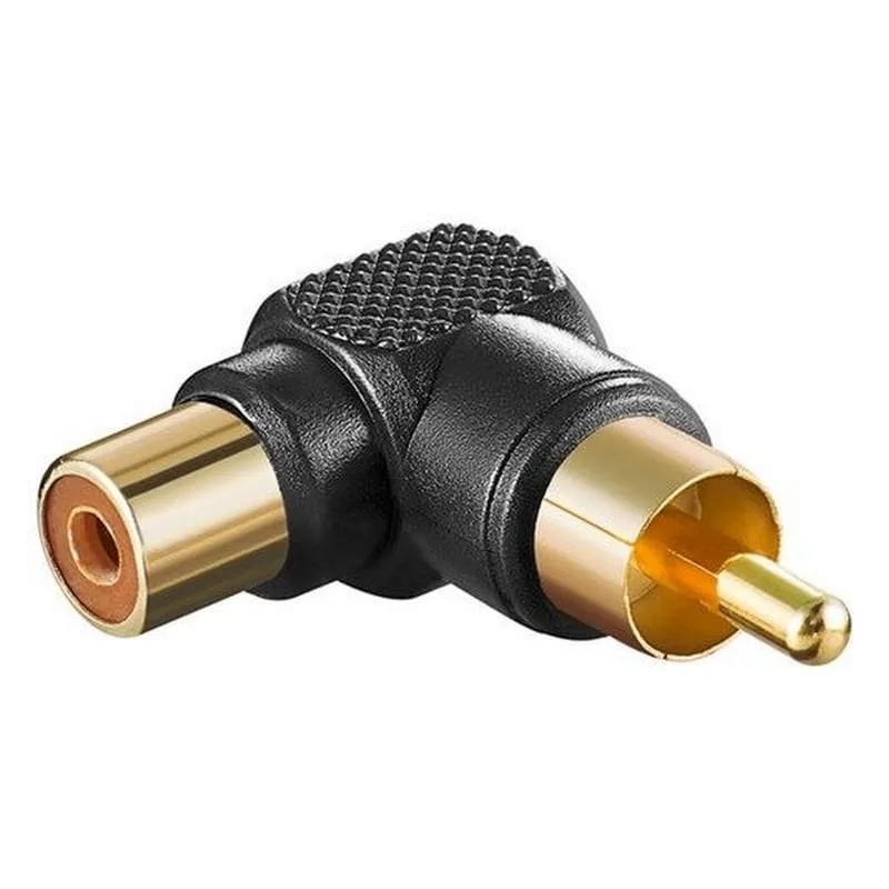 Adattatore audio stereo Goobay angolato RCA femmina/maschio nero - immagine 1