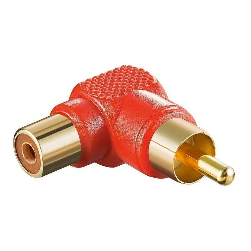 Adattatore audio stereo Goobay angolato RCA femmina/maschio rosso - immagine 1
