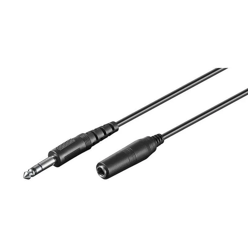 Cavo audio stereo Goobay Jack 6,35 maschio/femmina 5 m nero - immagine 1