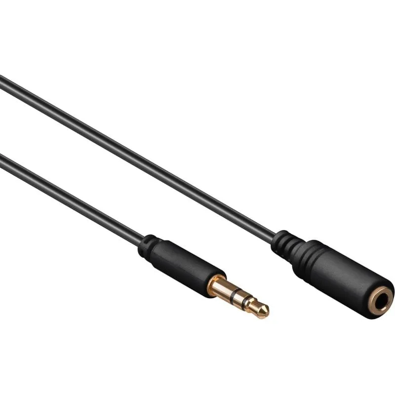 Cavo prolunga Goobay Jack 3,5 mm maschio/femmina 50 cm Nero - immagine 1