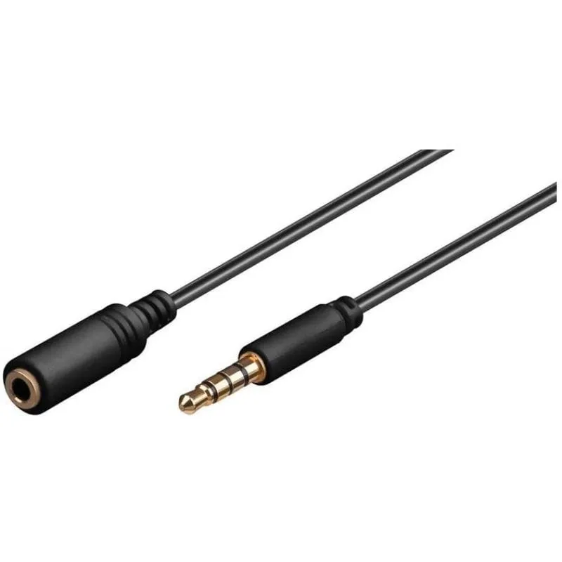 Cavo prolunga Goobay Jack 3,5 mm 4 pin maschio/femmina 50 cm Nero - immagine 1