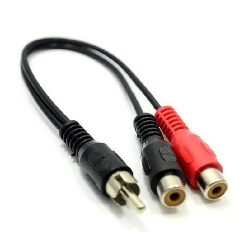 Cavo audio Goobay RCA a 2xRCA maschio/femmina 20 cm Nero - immagine 1