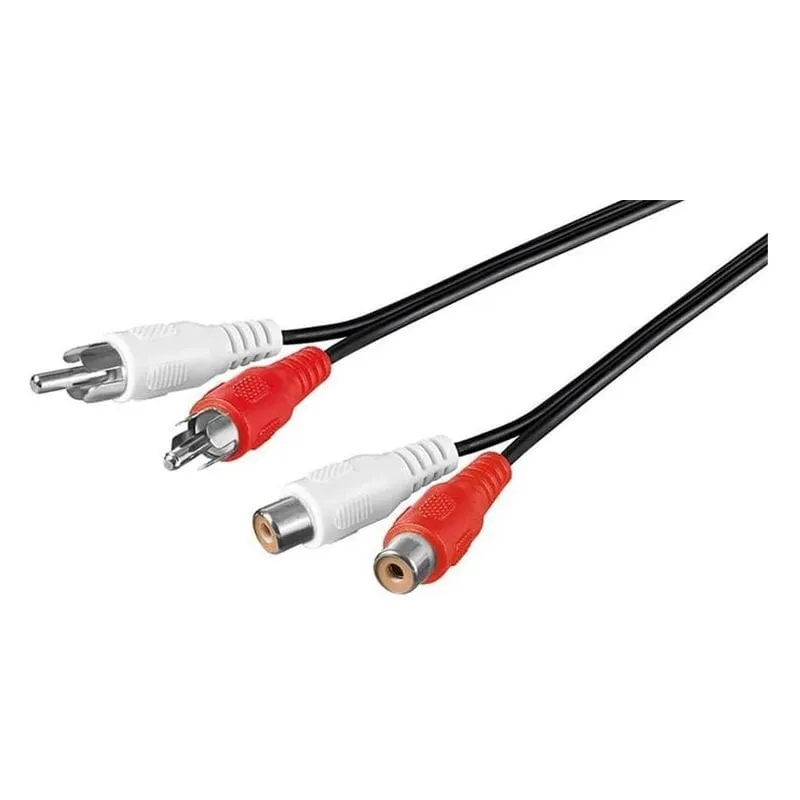 Cavo Goobay 2xRCA Maschio/Femmina 2,5m Nero - immagine 1