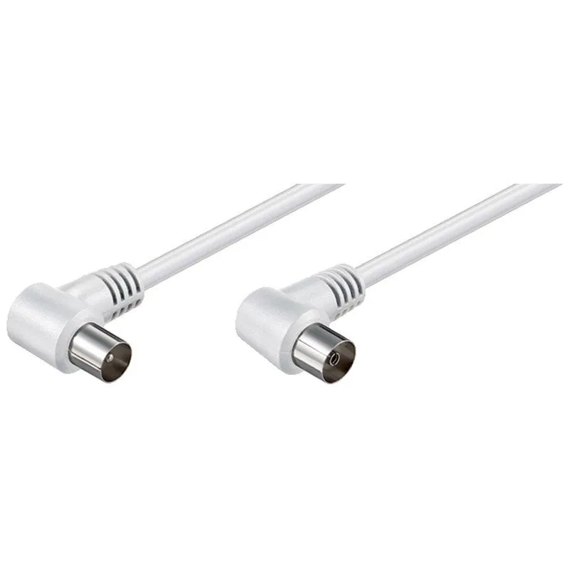 Antenna cavo coassiale Goobay angolata 1,5 m bianca - immagine 1