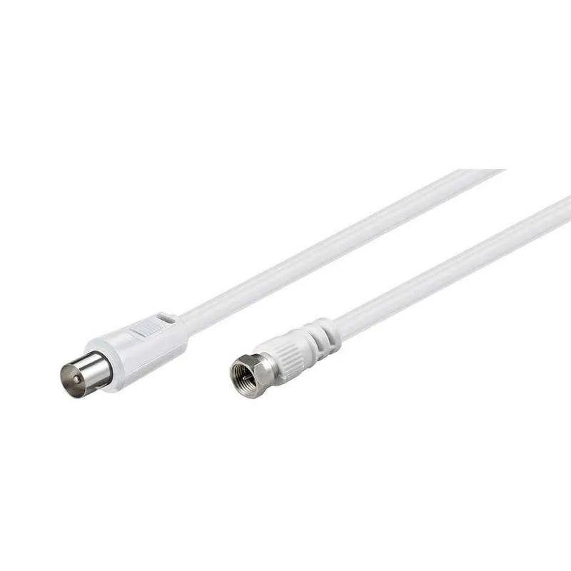 Cavo antenna coassiale Goobay con connettore F maschio/maschio 5 m bianco - immagine 1